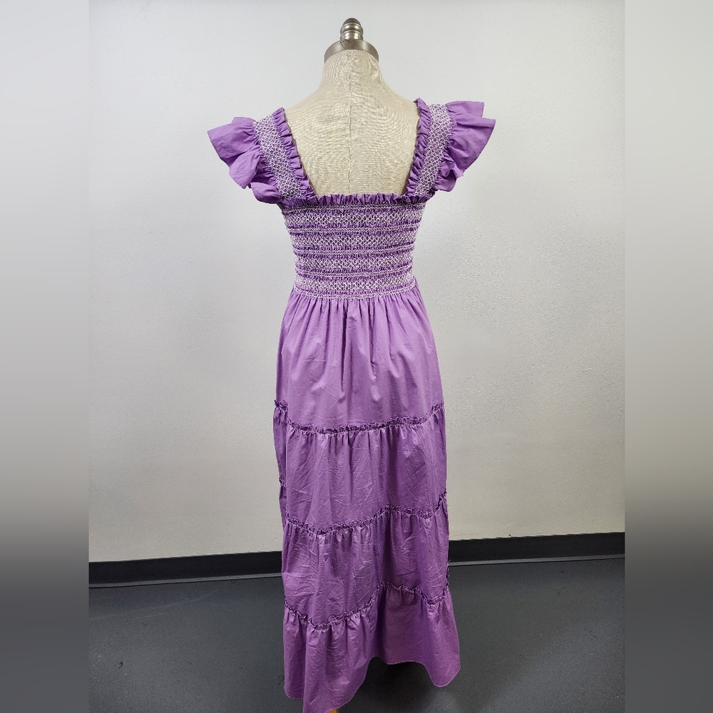 Aaron & Amber Women's Purple Smocked Dress, Size Large - Picture 4 of 13